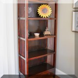 F40. Spindle side bookcase with drawer. 71”h x 30”w x 14”d 